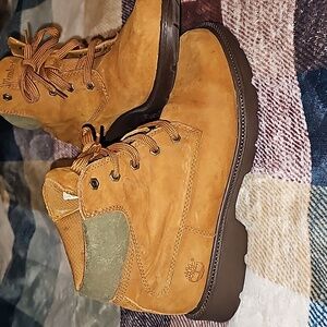 Timberland Womens 55323 Brown Round Toe Lace Up Leather Work Boots Size 8 1/2 m